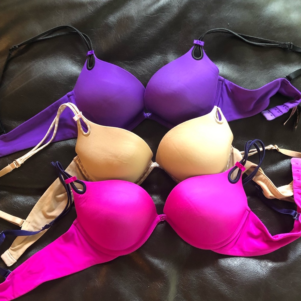 3 Victoria’s Secret push up bras Size 36B